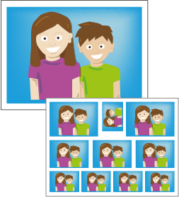 Illustratie van de inhoud van familie pakket B