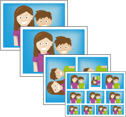 Illustratie van de inhoud van het familie pakket F